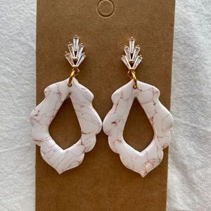 Marble Collection Dangly Handmade Polymer Clay Earrings.